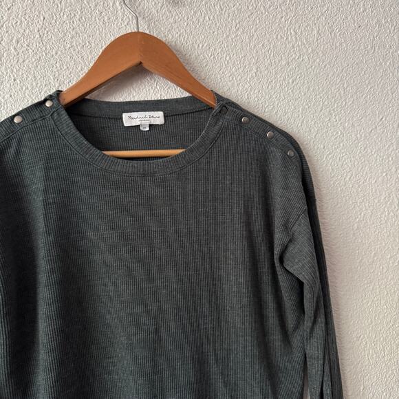 Michael Stars Long Sleeve Top Womens XS Gray Lightweight Sweater Studded - Picture 3 of 6